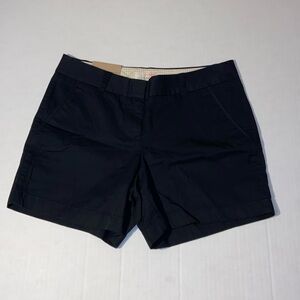 J. Crew New Women’s Buttery Twill City Fit Size 2 Black Chino Shorts